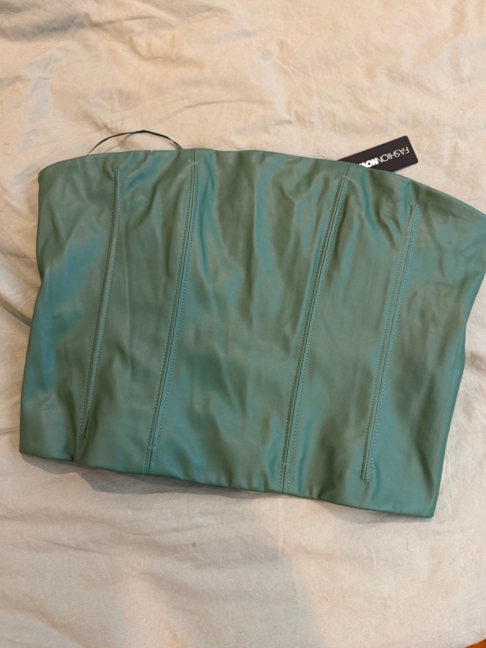 Fashion Nova Faux Leather Tube Top